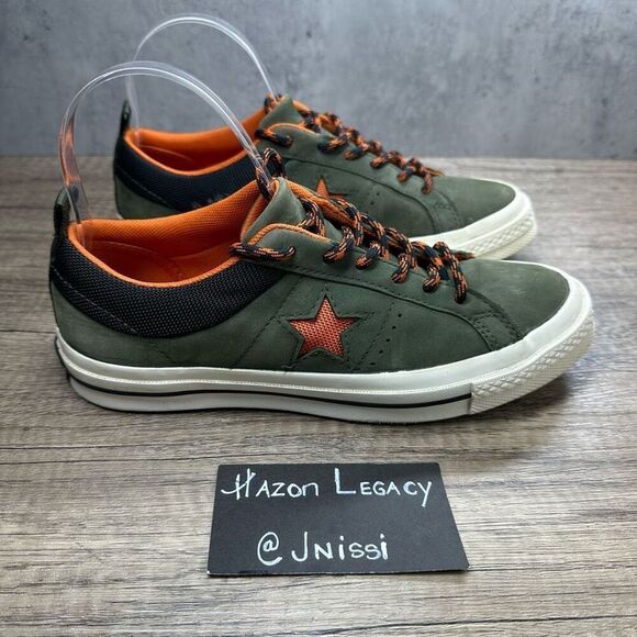 Converse~Women’s~One Star Olive & Orange Nubuck Suede Sneakers~Size 7.5 - Picture 2 of 8